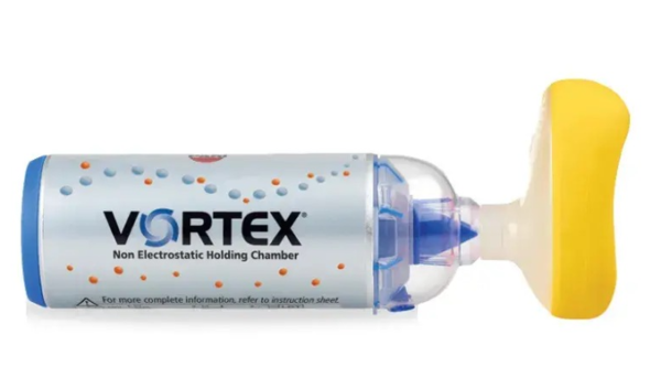 Inhalocámara Antiestática de Aluminio PARI VORTEX con Mascarilla Pediátrica REF: 10070175